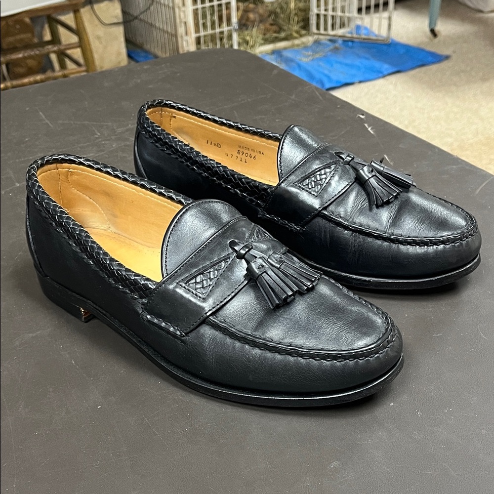 Allen Edmonds Maxfield  Black Leather Tassel Slip-Ons Sz. 11.5 D